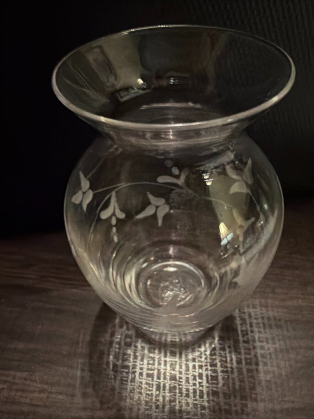Vintage Princess House Crystal Clear Etched Fluted Vase Floral 4.5”H. Beautiful